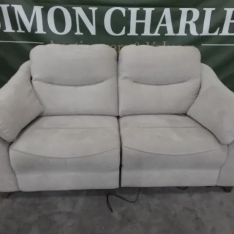 DESIGNER G PLAN MADE JACKSON MONTILLA ALMOND FABRIC ELECTRIC RECLINING THREE SEATER SOFA