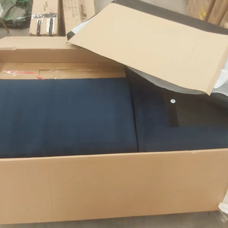 BOXED EMILY 2 SEATER SOFA IN VELVET MIDNIGHT BLUE