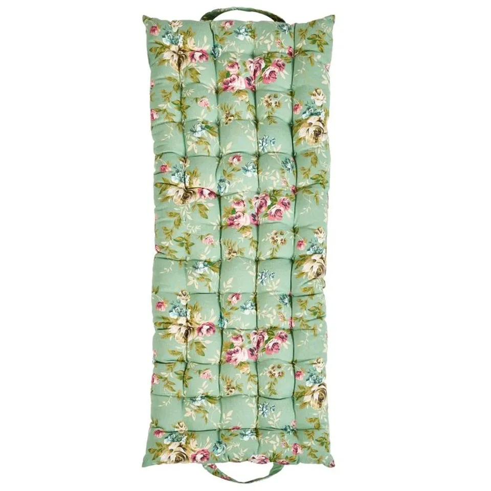 Sage Green Floral Outdoor Garnde Bench Seat Pad
