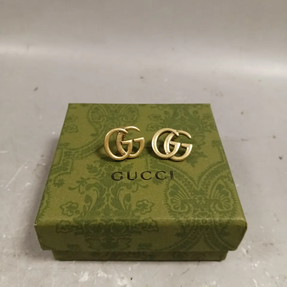 GUCCI LOGO STUD EARRINGS 