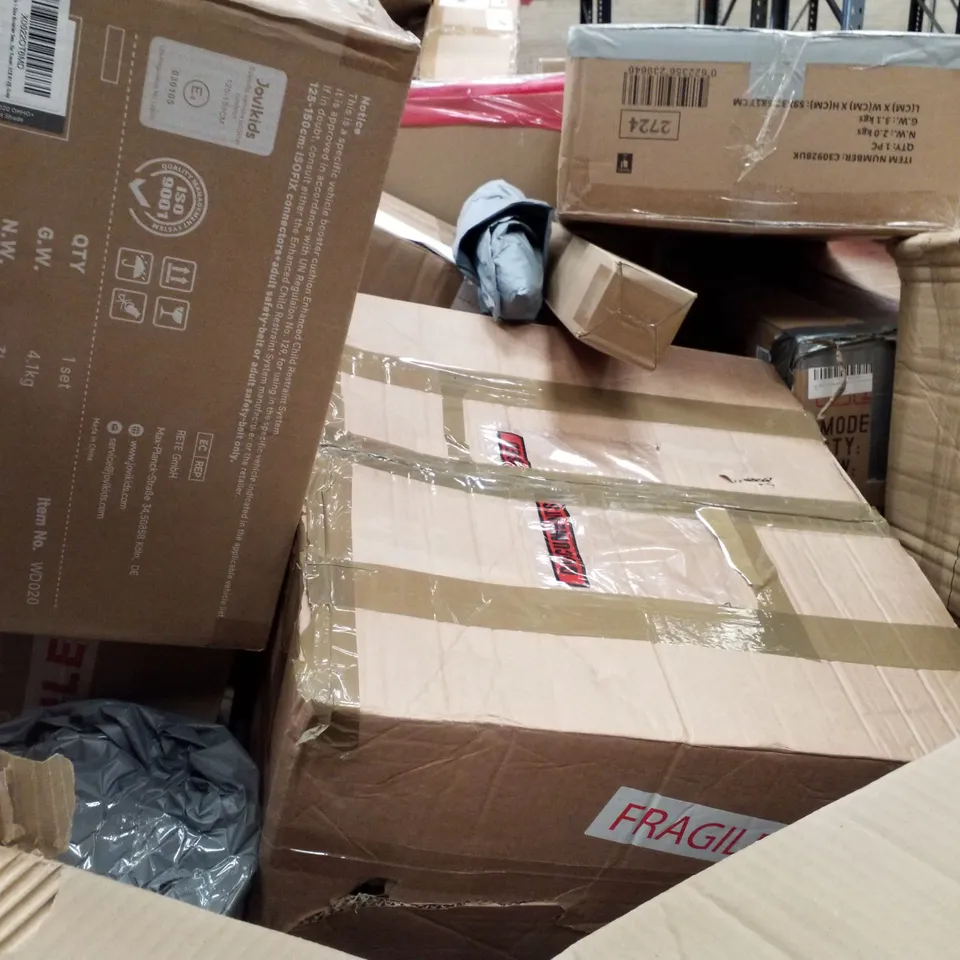 PALLET CONTAINING ASSORTED PRODUCTS INCLUDING BABY SWING, GRILL ROTISSERIE KIT, RETRACTABLE SAFETY GATE & BABY SEAT