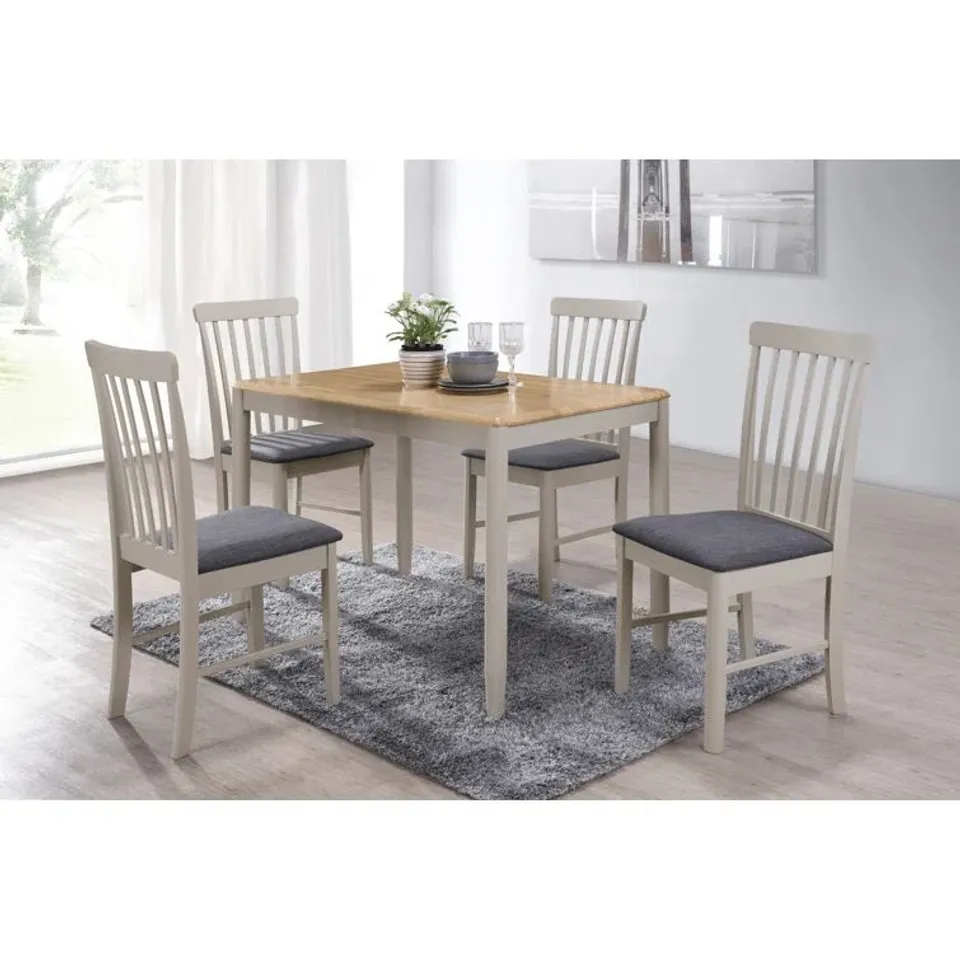 BOXED DEERFILED PERMIAN DINING TABLE - LIGHT OAK/STONE GREY (1 BOX)