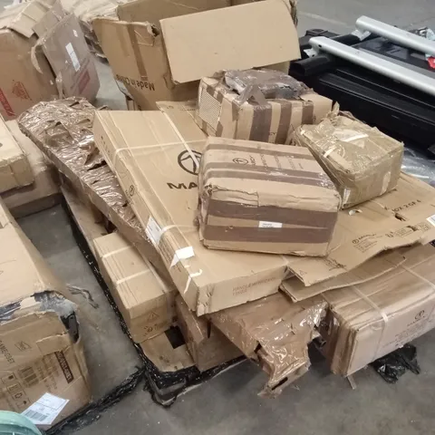PALLET OF ASSORTED INCOMPLETE GYM EQUIPMENT PARTS AND PIECES