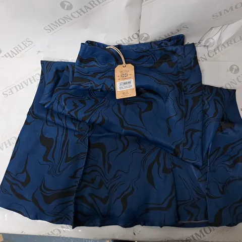 FAT FACE PAT MARBLE MIDI SKIRT IN TEAL BLUE SIZE UK 22