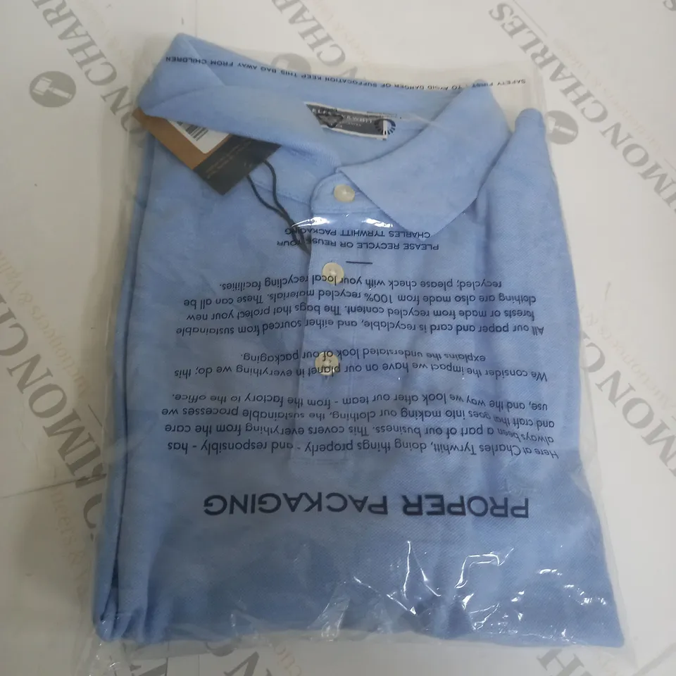 CHARLES TYRWHITT LIGHT BLUE POLO SHIRT SIZE L