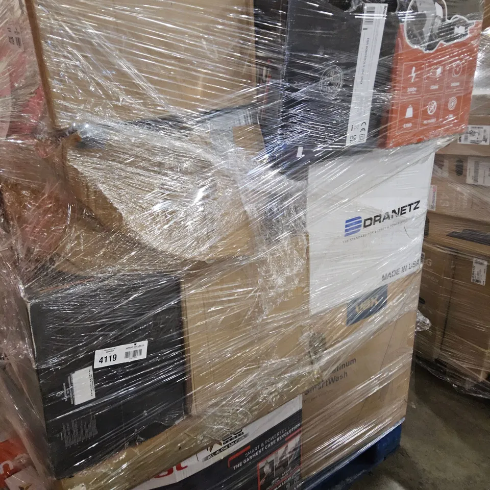 PALLET OF APPROXIMATELY 30 UNPROCESSED RAW RETURN HOUSEHOLD AND ELECTRICAL GOODS TO INCLUDE;