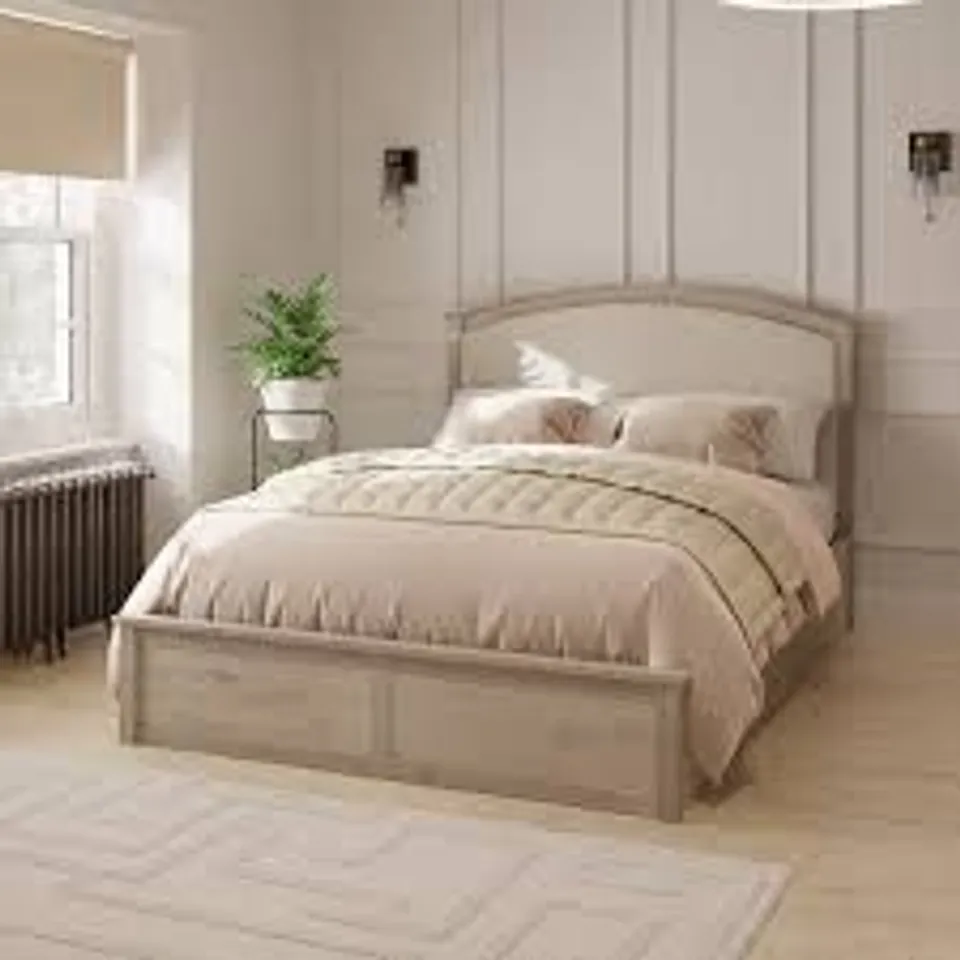 BOXED GFW MADRID KING SIZE LIMED OAK OTTOMAN BED (3 BOXES)