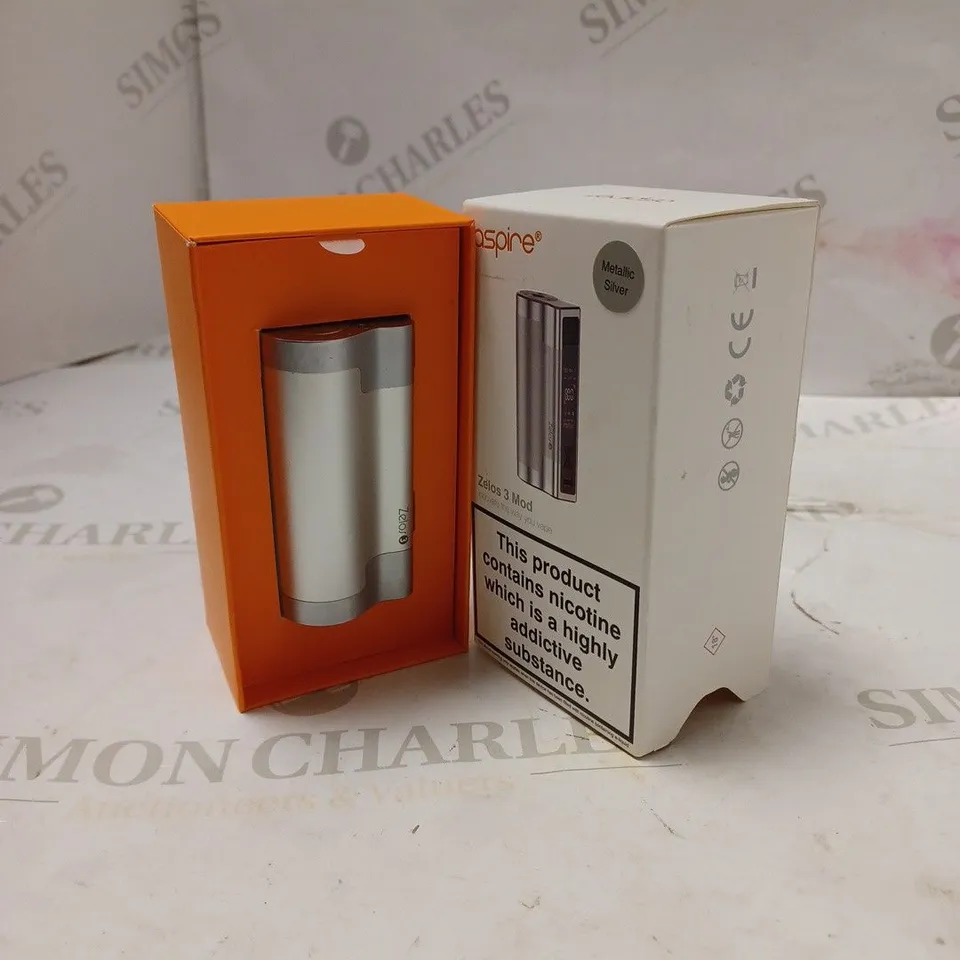 BOXED ASPIRE ZELOS 3 MOD - METALLIC SILVER.
