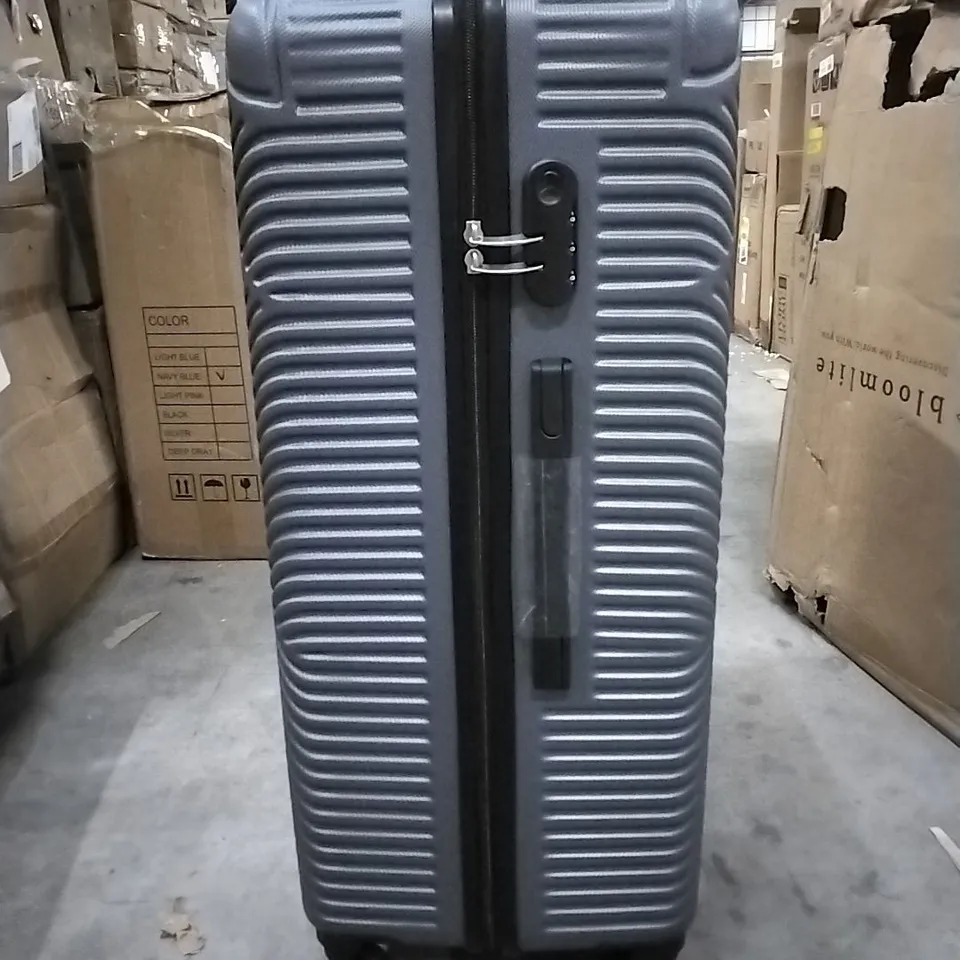 BOXED NEO SILVER HARD SHELL LUGGAGE SUITCASE