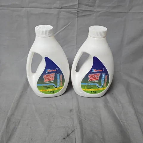 CAUSTIC SODA DRAIN UNBLOCKER – 1 KG BOTTLES (2-PACK)