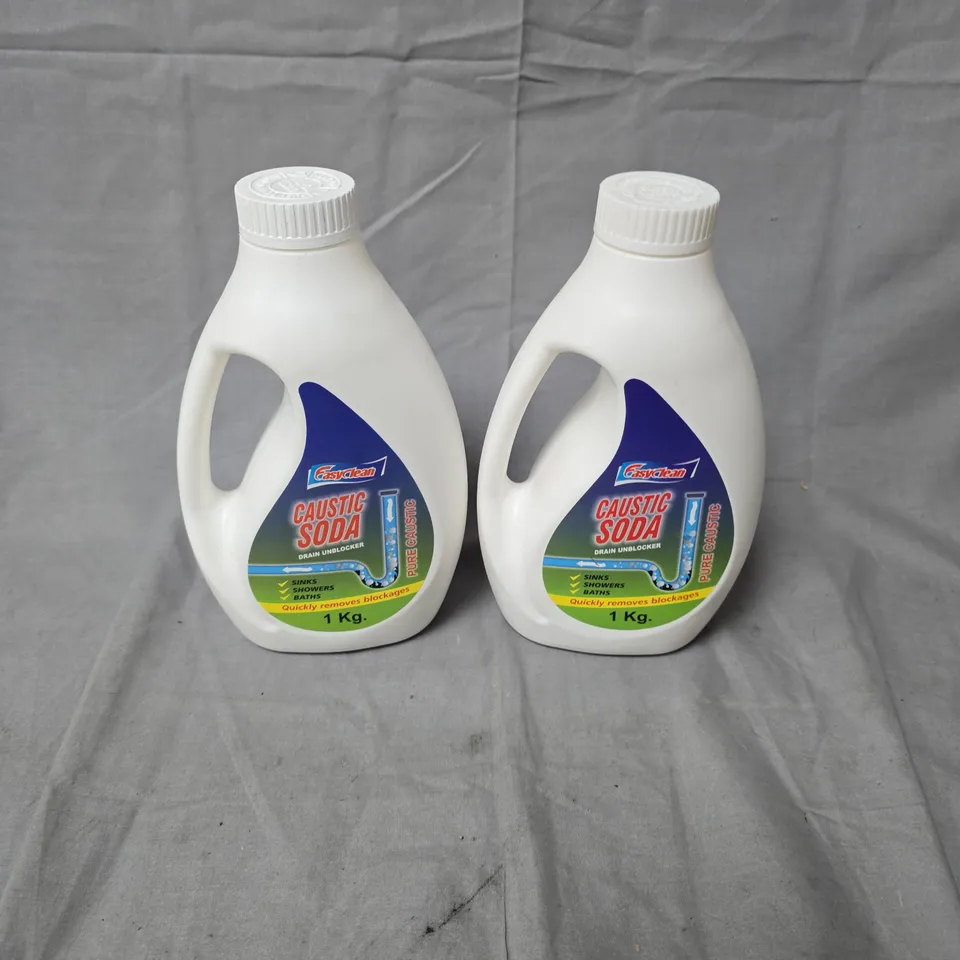 CAUSTIC SODA DRAIN UNBLOCKER – 1 KG BOTTLES (2-PACK)