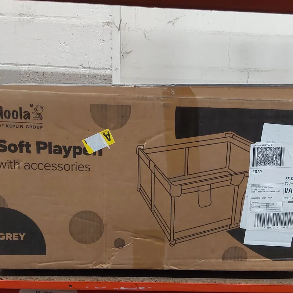 BOXED KIDOOLA SOFT PLAYPEN - GREY