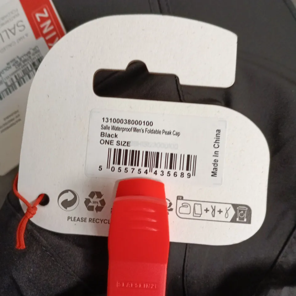 SALLE WATERPROOF MEN'S FOLDABLE PEAK CAP – BLACK, ONE SIZE