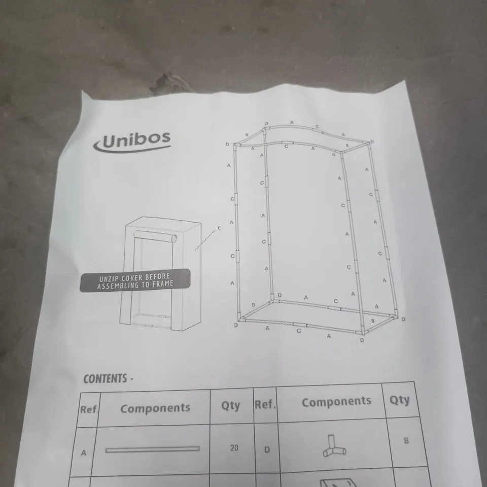 UNIBOS GREENHOUSEW FRAME KIT – FLAT-PACK