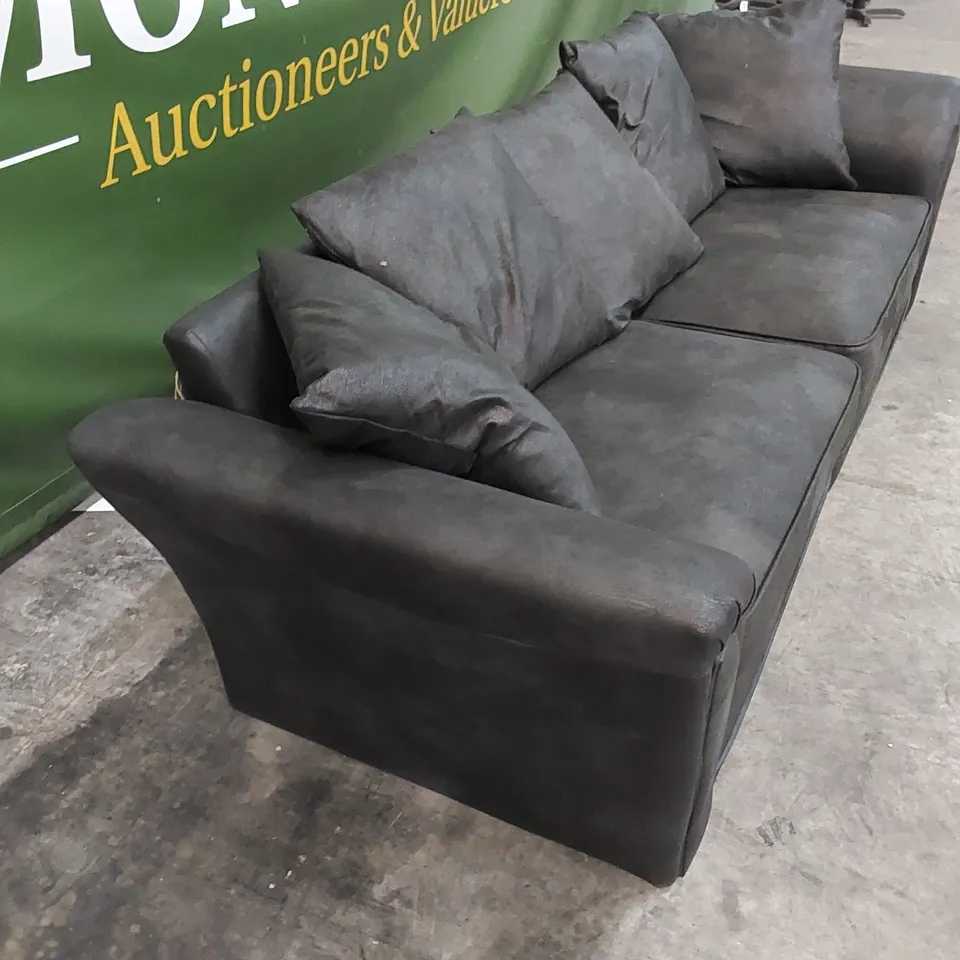 DESIGNER DURY LEATHER LOOK 4 SEATER SOFA