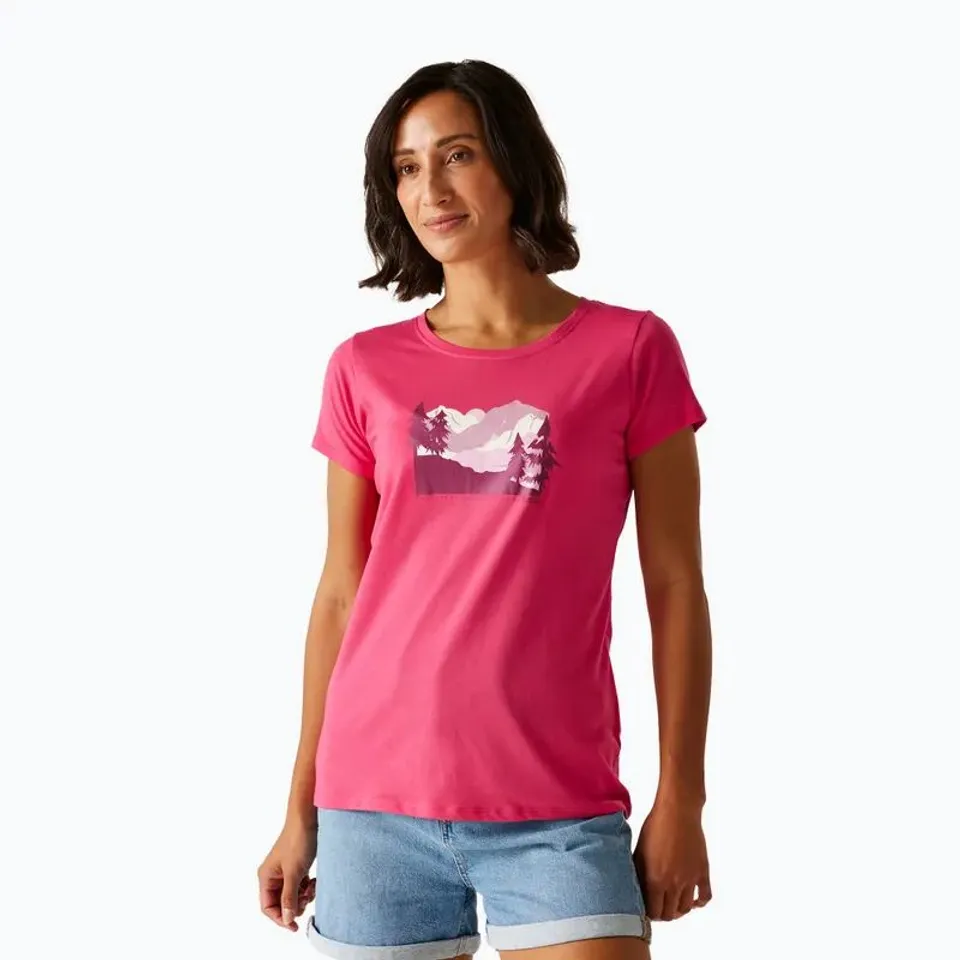 BRAND NEW REGATTA WOMENS BREEZED V SHORT SLEEVE T-SHIRT IN POP - UK 22