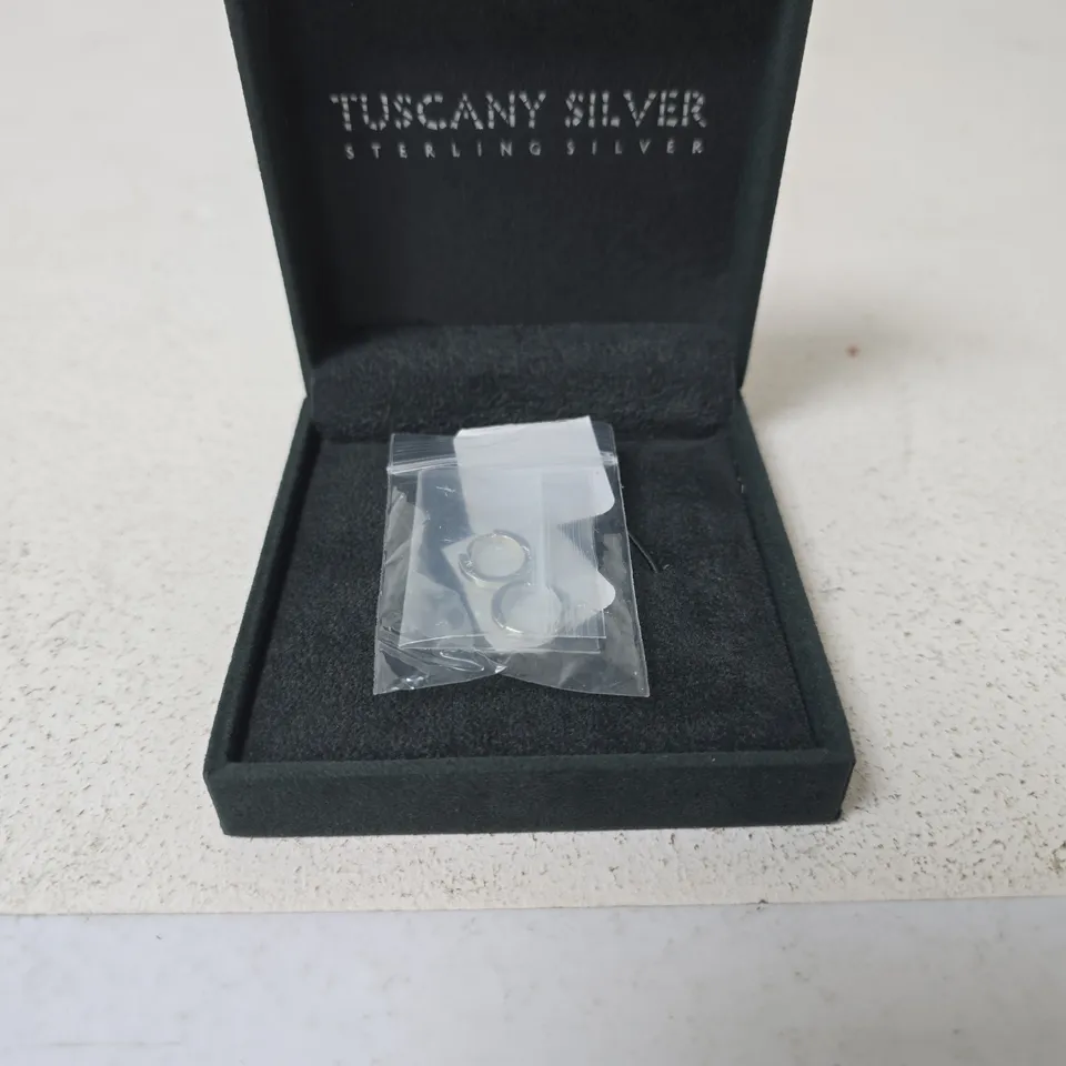 TUSCANY SILVER HINGED SMALL HOOP EAR RINGS IN BOX