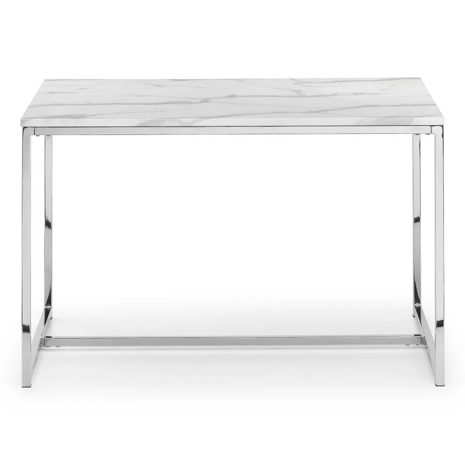 BOXED DINING TABLE WHITE MARBLE EFFECT SCALA DINING ROOM TABLE