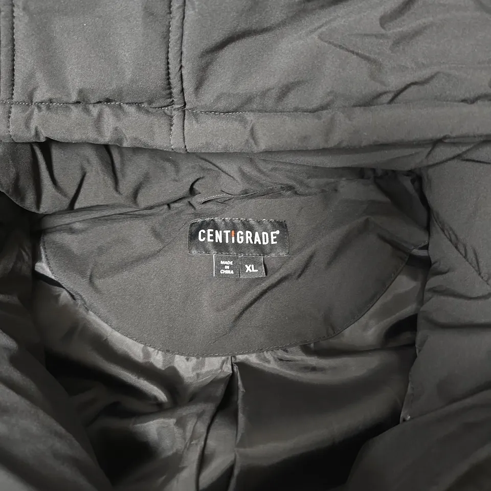 CENTIGRADE BLACK HOODED PUFFER JACKET – MEN'S UK XL