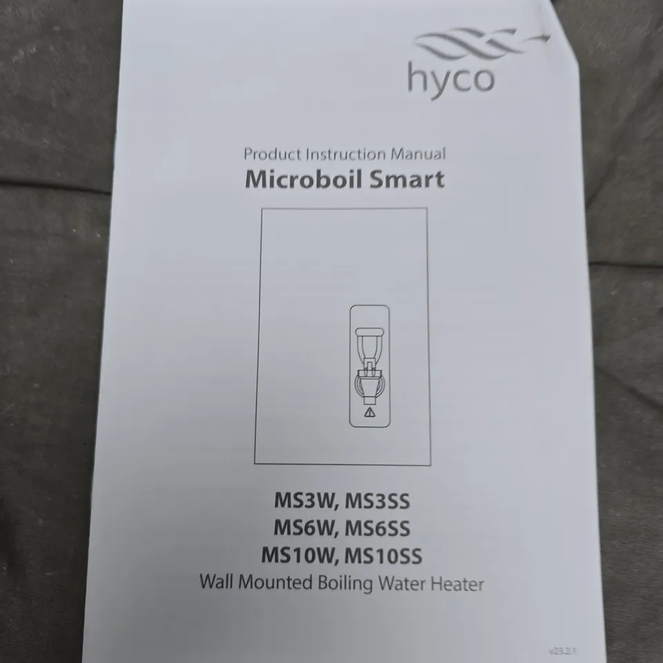 HYCO MICROBOIL SMART WALL MOUNTED BOILING WATER HEATER (MS-SERIES MODELS)