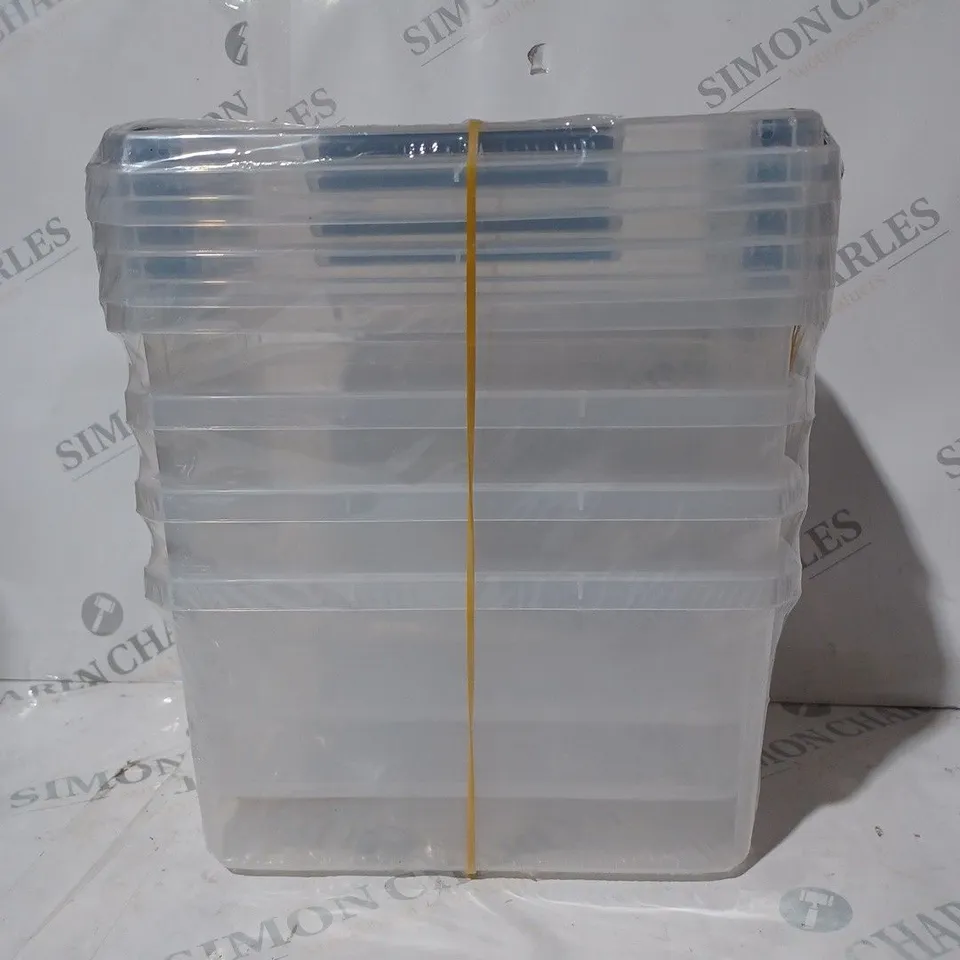 DEHOUSE CLEAR PLASTIC STORAGE BOXES W. LIDS - SET OF 4