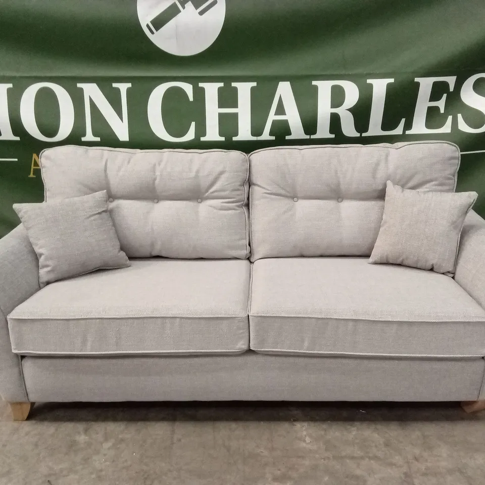 HALSTOW 3 SEATER FABRIC SOFA - SILVER RRP £749