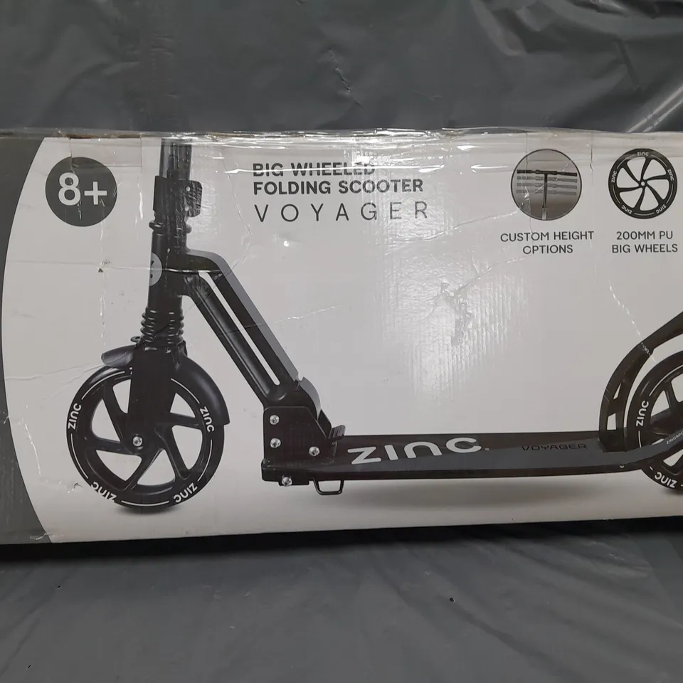 ZINC BIG WHEELED FOLDING VOYAGER SCOOTER - COLLECTION ONLY RRP £127.99