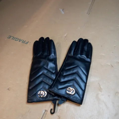 GUCCI GG LEATHER MARMONT GLOVES SIZE M 