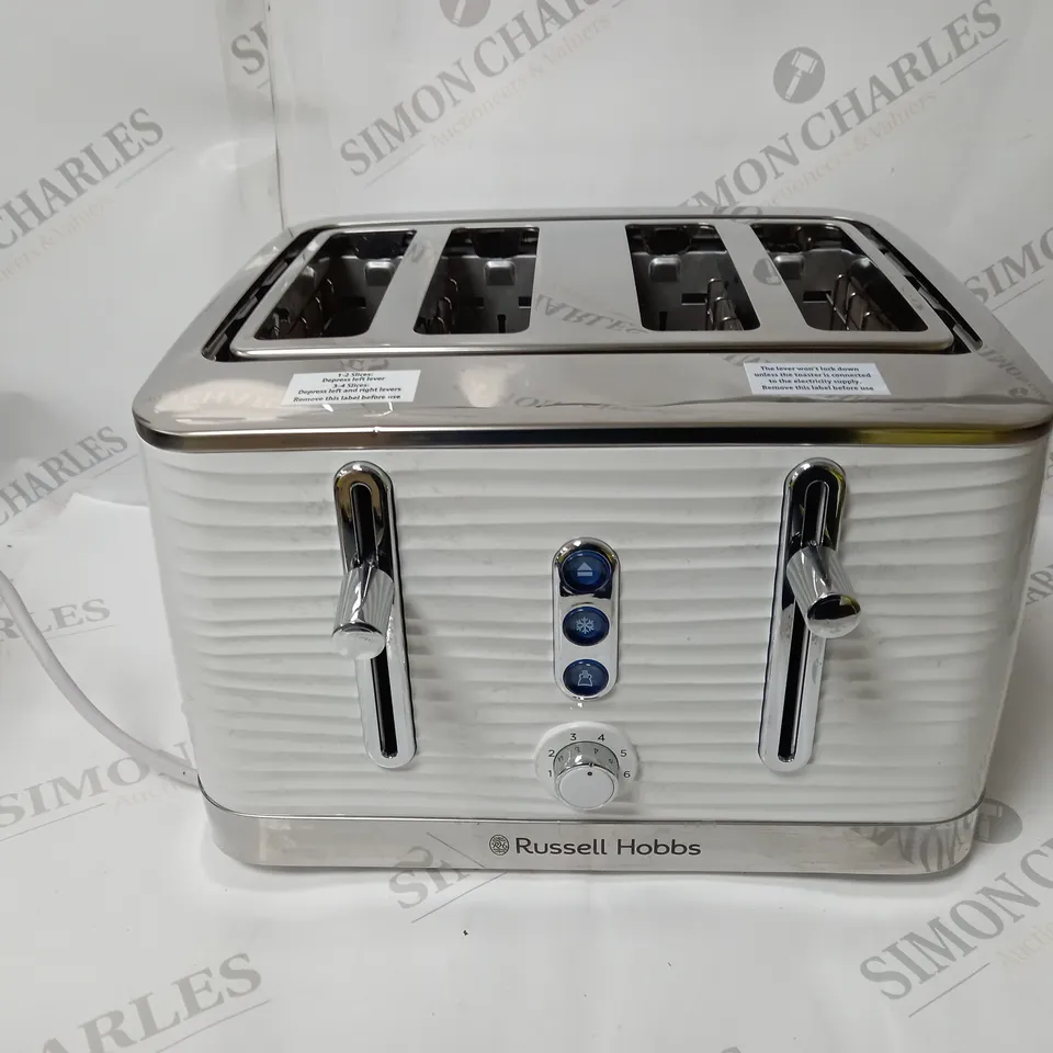 boxed Russell hobbs inspire white 4 slice toaster