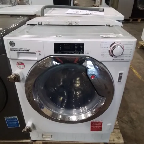 HOOVER H-WASH/DRY HBDS495D1ACE/-80 INTEGRATED WASHER DRYER, 9KG WASH+5KG DRY, 1400 RPM, 12 PROGRAMMES, 3 DRYING LEVELS, WHITE WITH CHROME DOOR [ENERGY CLASS E]