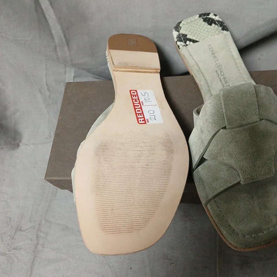 KENNEL & SCHMENGER SUEDE SANDALS – GREY CROSS-STRAP, WOMEN’S FOOTWEAR, UK SIZE 6.5