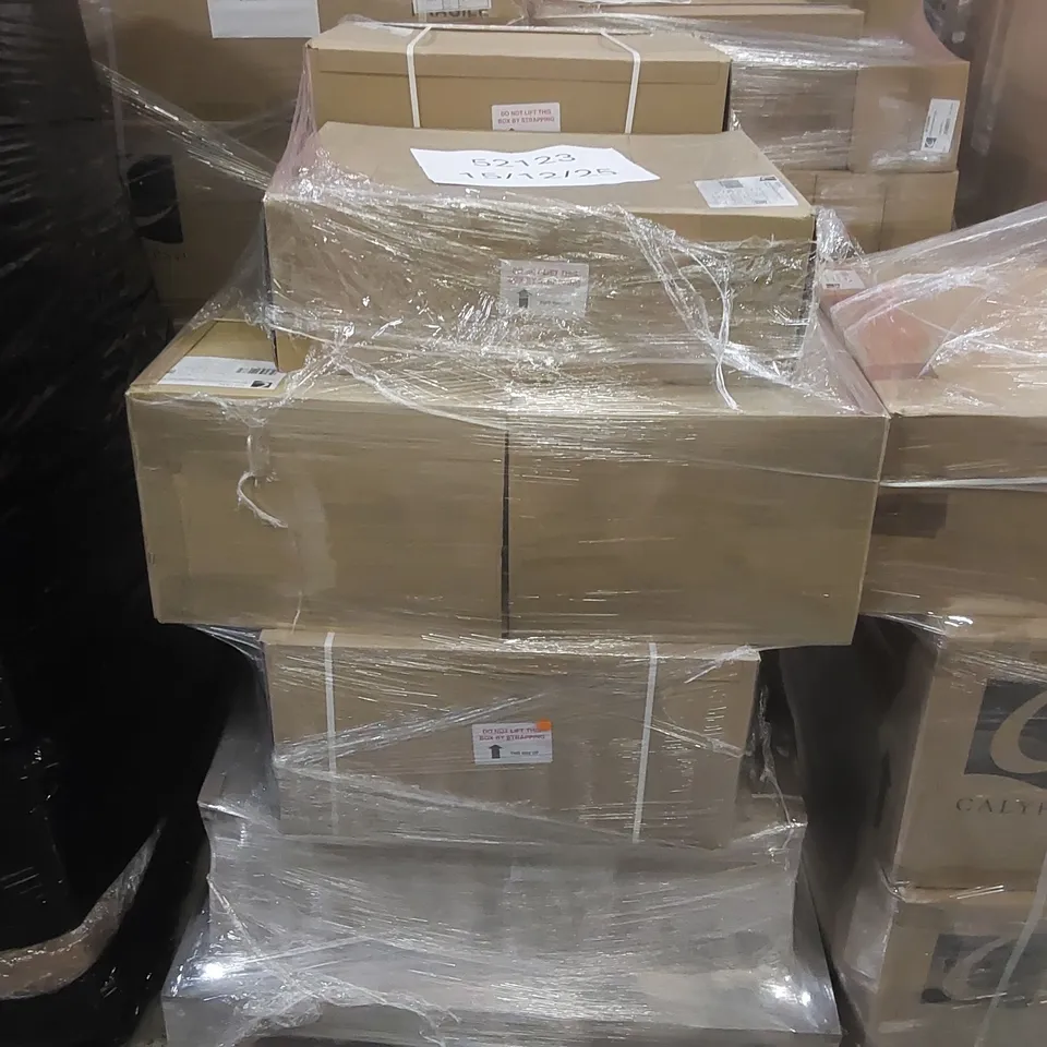 PALLET CONTAINING A LARGE QUANTITY OF ASSORTED BATHROOM FURNITURE PARTS INCLUDING: CALYPSO BASE CARCASSES ECT