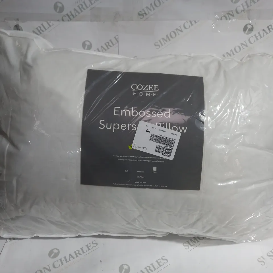 SUPERSOFT BY COZEE HOME SET OF 2 EMBOSSED MICROFRESH PILLOWS