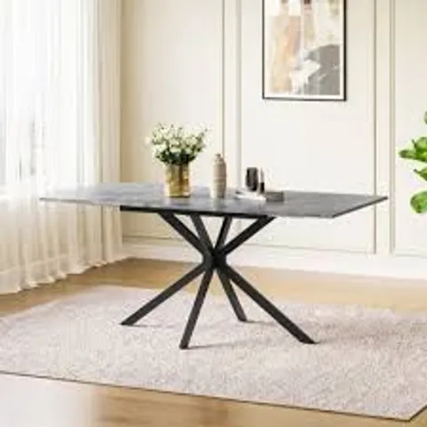 BOXED EXTENDABLE DINING TABLE, 120-160cm RECTANGULAR CONCRETE EFFECT (1 BOX)