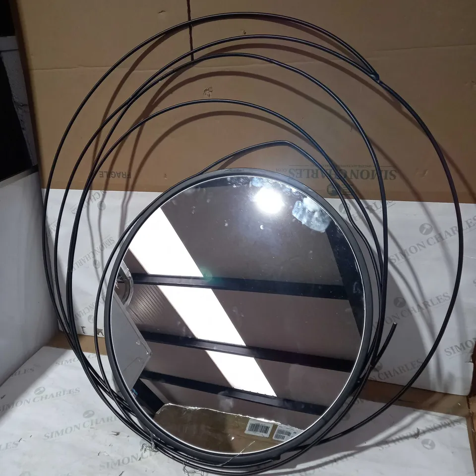 OUTLET K BY KELLY INDOOR OUTDOOR IRON MIRROR, BLACK [COLLECTION ONLY]