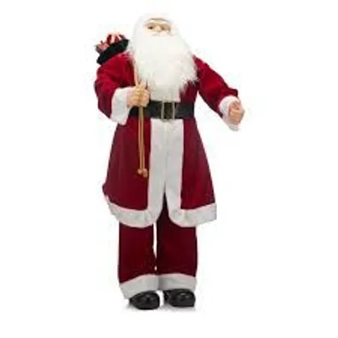 FESTIVE 4FT PRE LIT STANDING SANTA RED