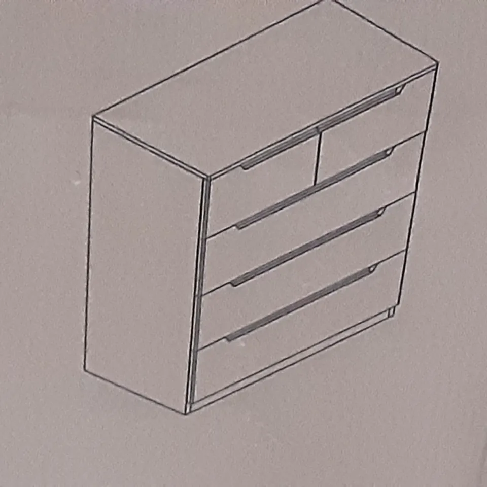 BOXED LARSON 5 DRAWER CHEST IN WHITE , H91.6 X W75,  D41CM - 2 BOXES 