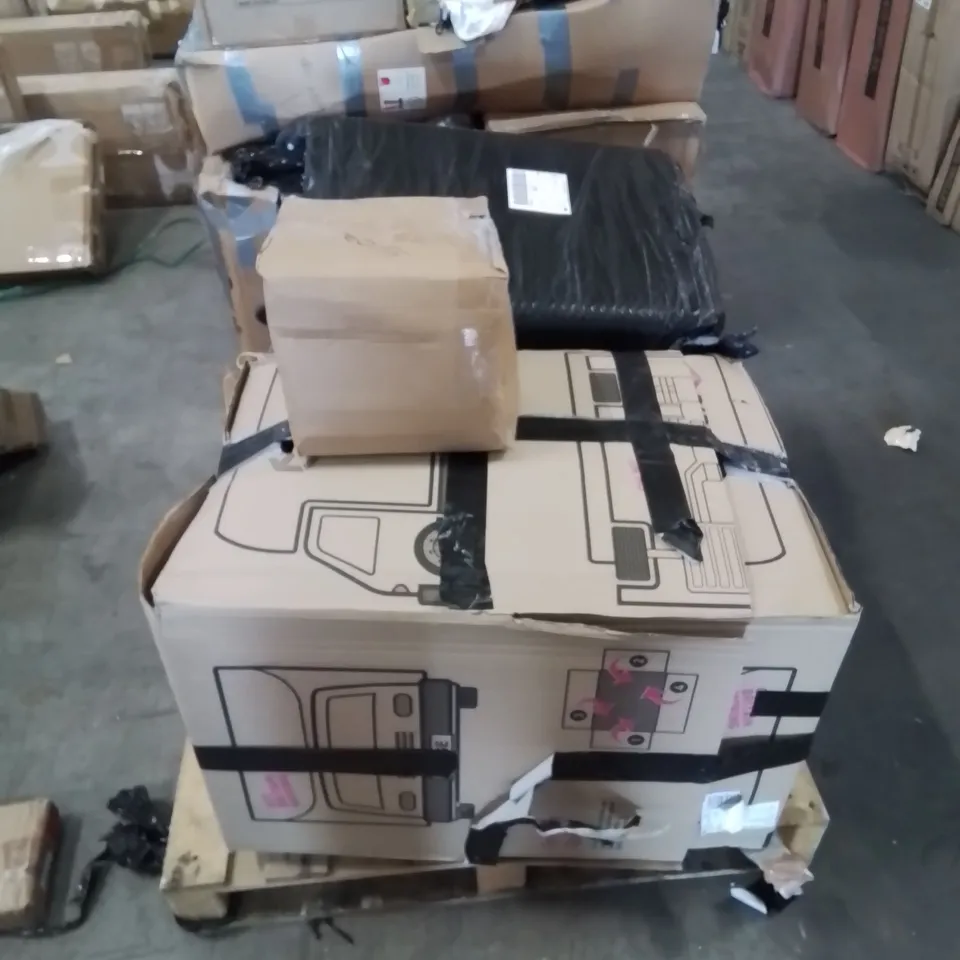 PALLET CONTAINING VARIOUS BOXED FURNITURE PARTS AND OTHER HOUSEHOLD ITEMS ETC.