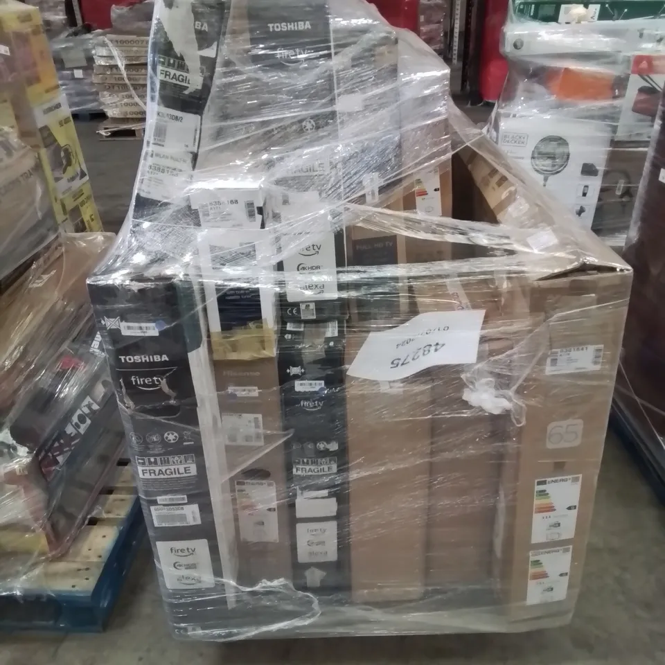 PALLET OF APPROXIMATELY 13 UNPROCESSED RAW RETURN TELEVISIONS TO INCLUDE;