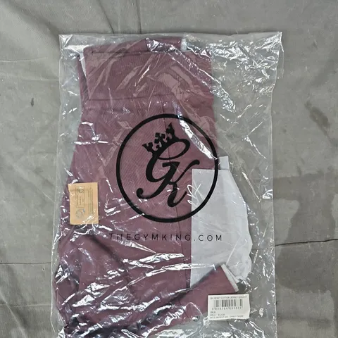 BAGGED GYM KING RESET COTTON JERSEY LEGGINGS IN BURGUNDY SIZE UK 8