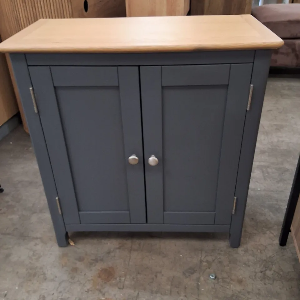 DARIS 2 DOOR COMPACT SIDEBOARD BUFFET STORAGE CABINET 65CM WIDE BLUE