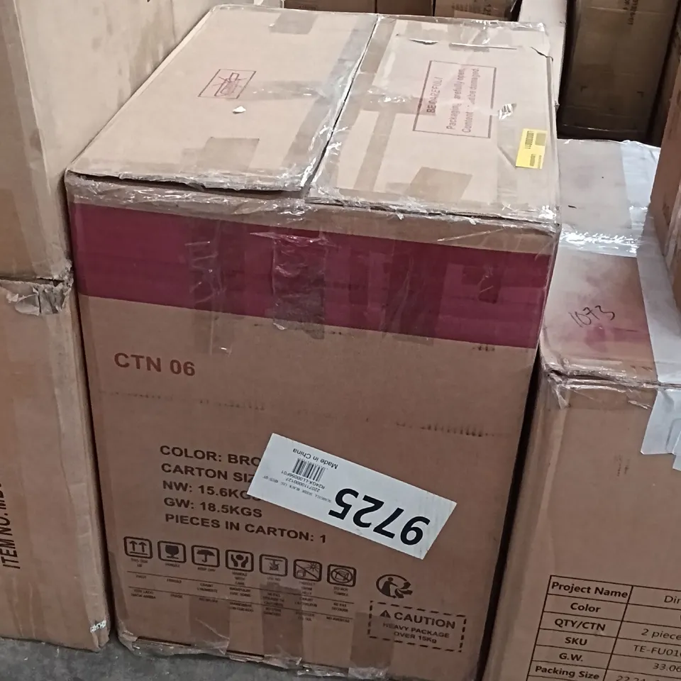 BOXED DINING CHAIRS (SET OF 2) - BROWN/BLACK LEGS (1 BOX)