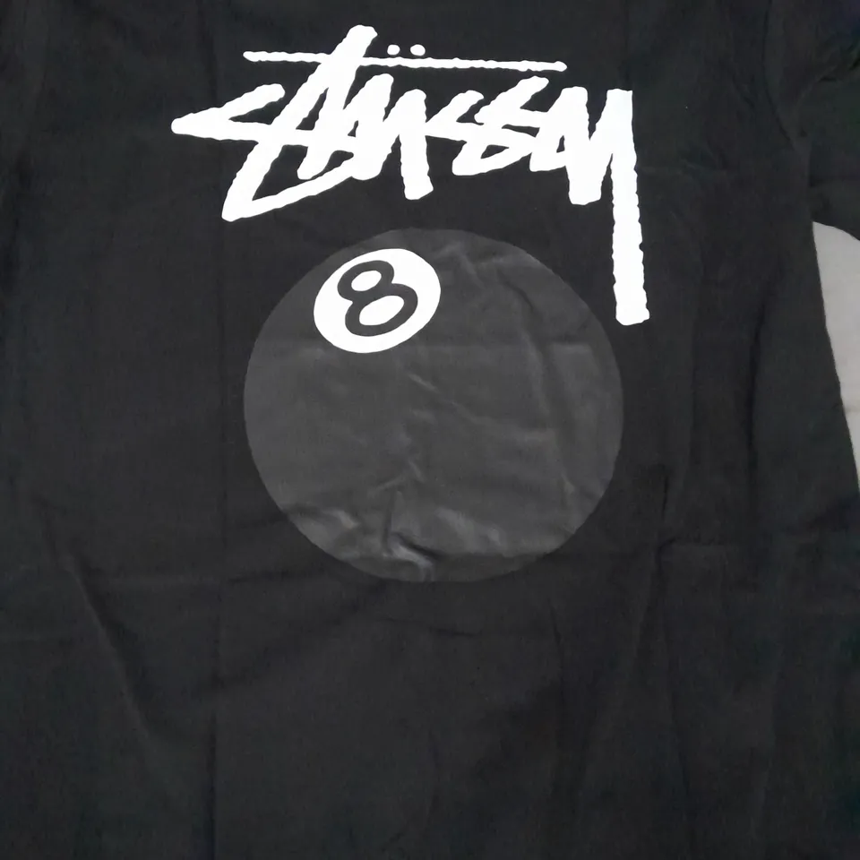 STUSSY CREW-NECK T-SHIRT IN BLACK SIZE UNSPECIFIED