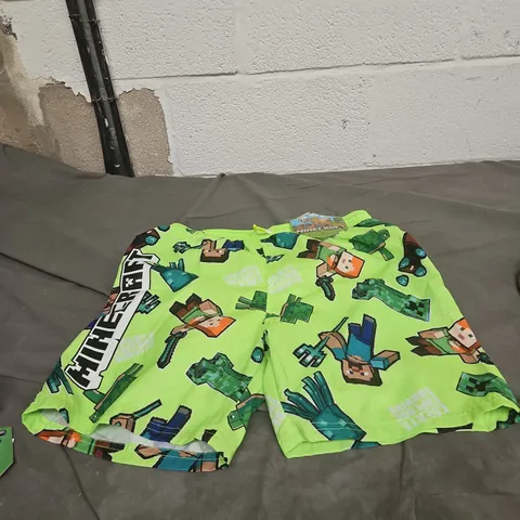 2 PAIRS OF MINECRAFT SHORTS WITH CARRY BAG - SIZE 14-15YRS