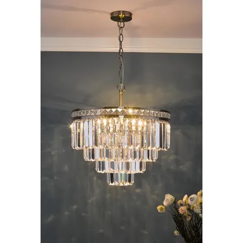 BOXED ANJELIQUE 4-LIGHT CRYSTAL CHANDELIER 
