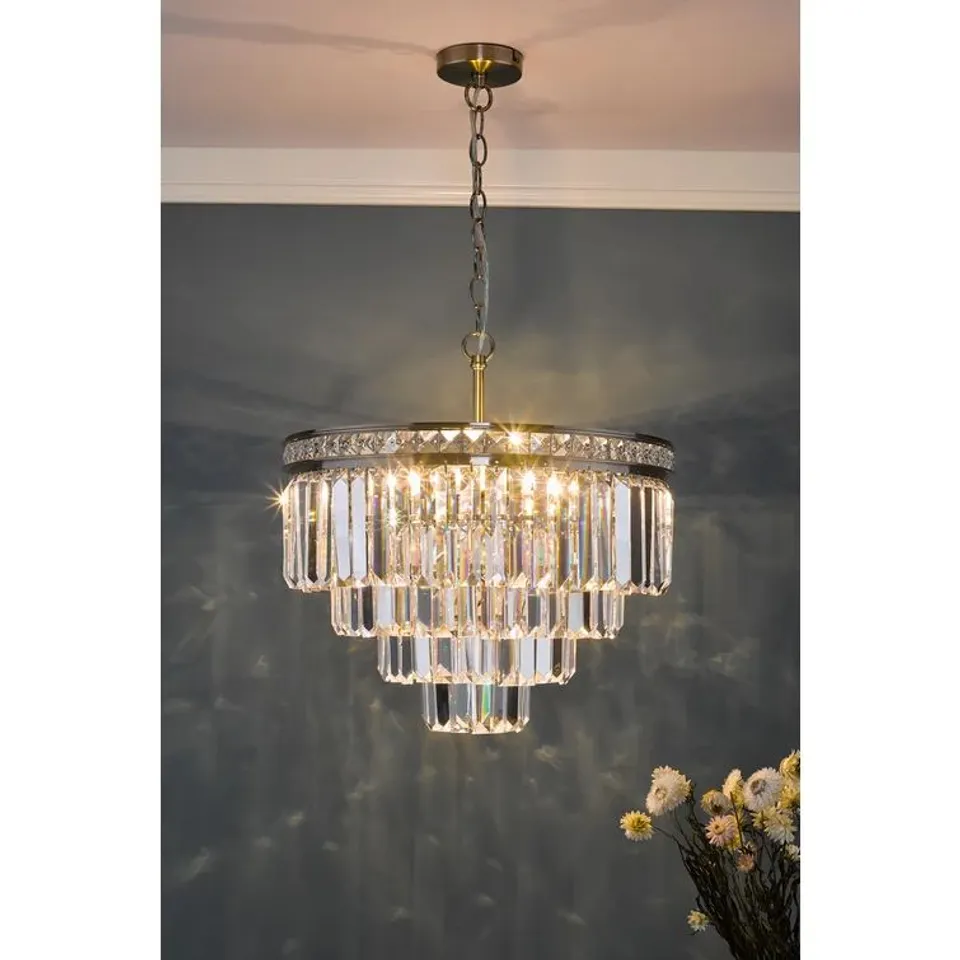 BOXED ANJELIQUE 4-LIGHT CRYSTAL CHANDELIER 