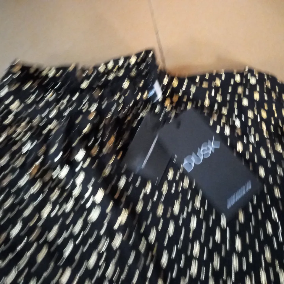 DUSK GLITTER SHIRRED TOP IN BLACK/GOLD POLKA - 8