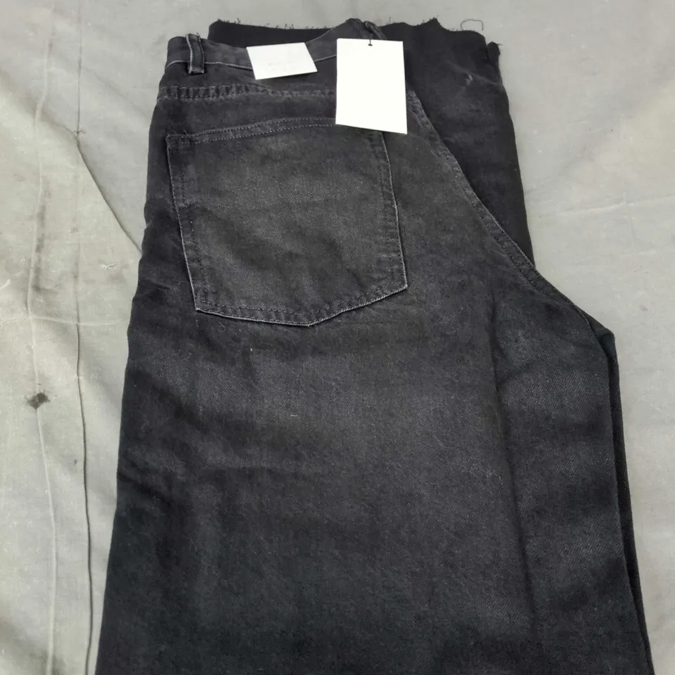 ZARA WOMEN'S WIDE LEG JEANS - DARK WASH, UK 12 
