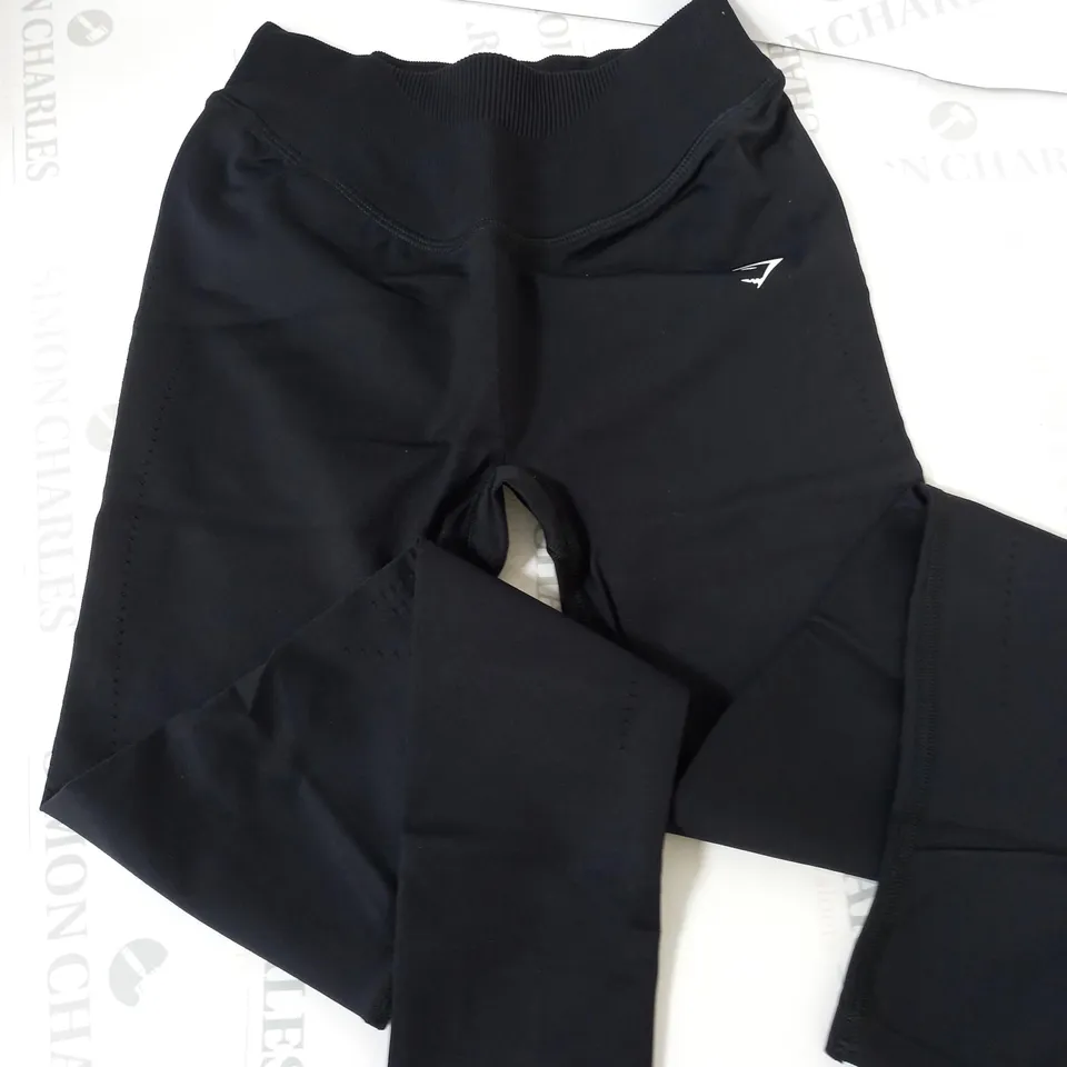 GYMSHARK BLACK TRAINING LEGGINGS  - S