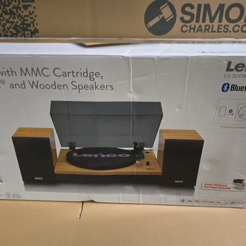 BOXED LENCO TURNTABLE WITH BLUETOOTH AND SPEAKERS - LS-300WD V2